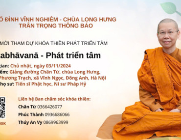 Khóa thiền phát triển tâm – Cittabhāvanā